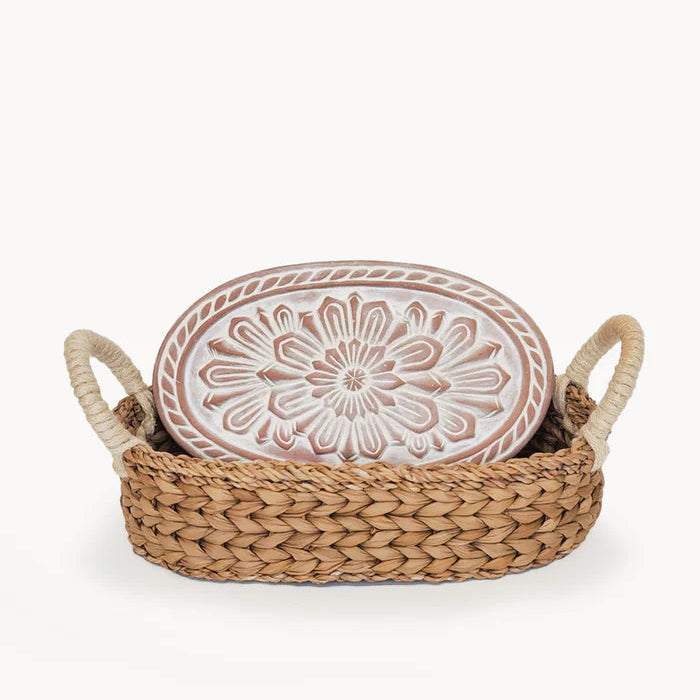 Bread Warmer & Basket Oval Gift Set