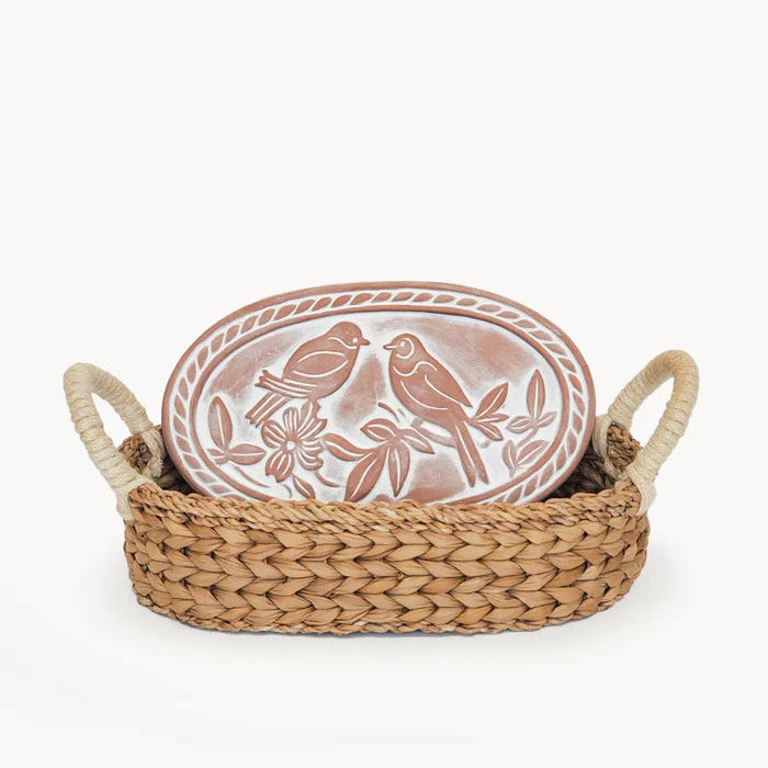 Bread Warmer & Basket Oval Gift Set