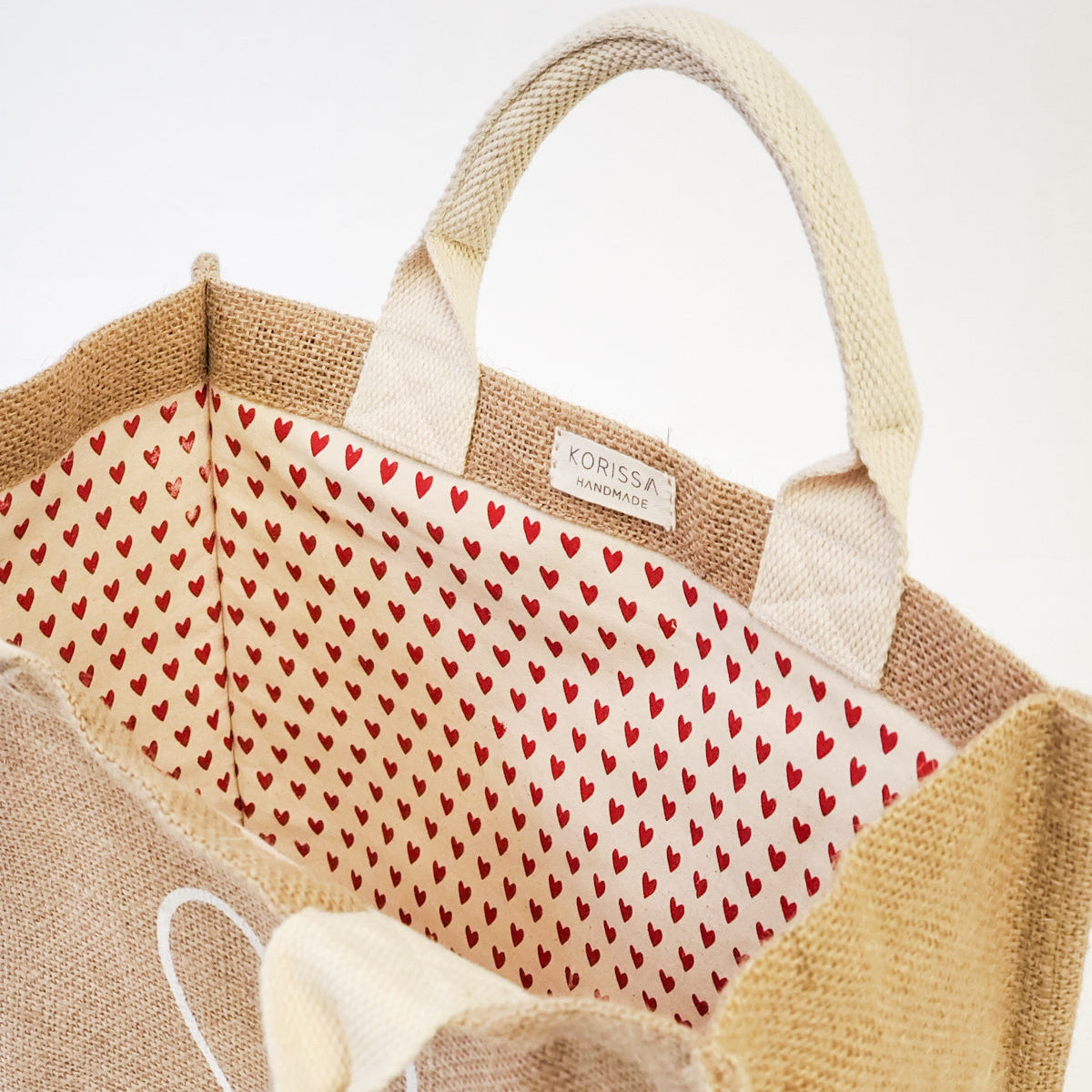 Love Jute Canvas Gift Bag in Medium