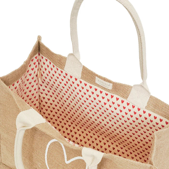 Love Jute Canvas Gift Bag in Large