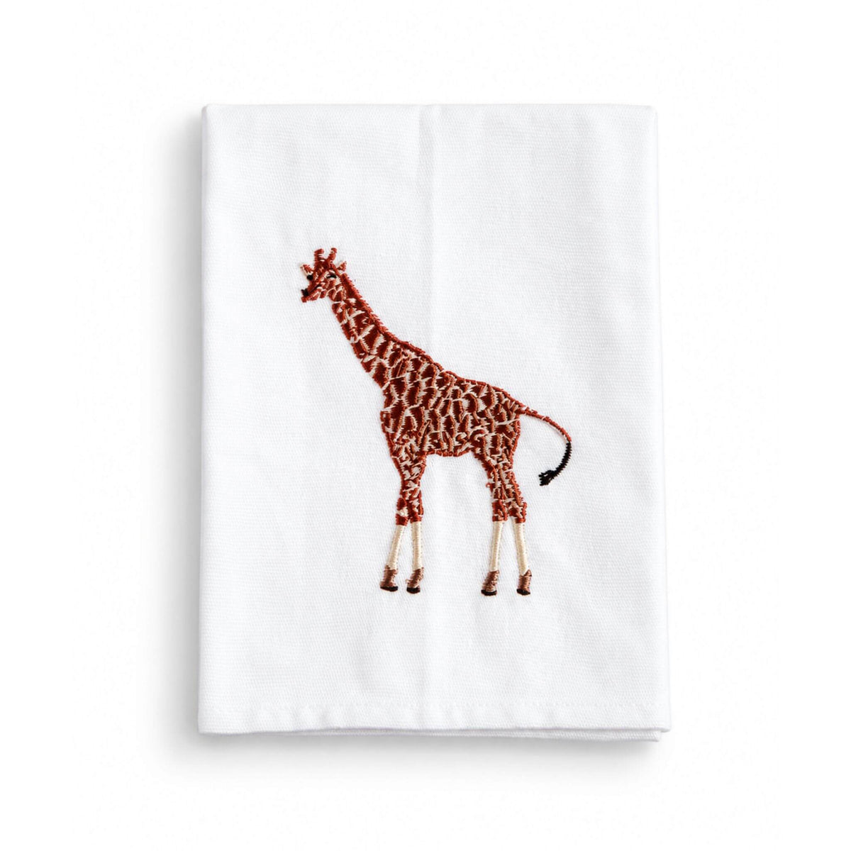 African Wildlife Embroidered Napkin Set, Giraffe