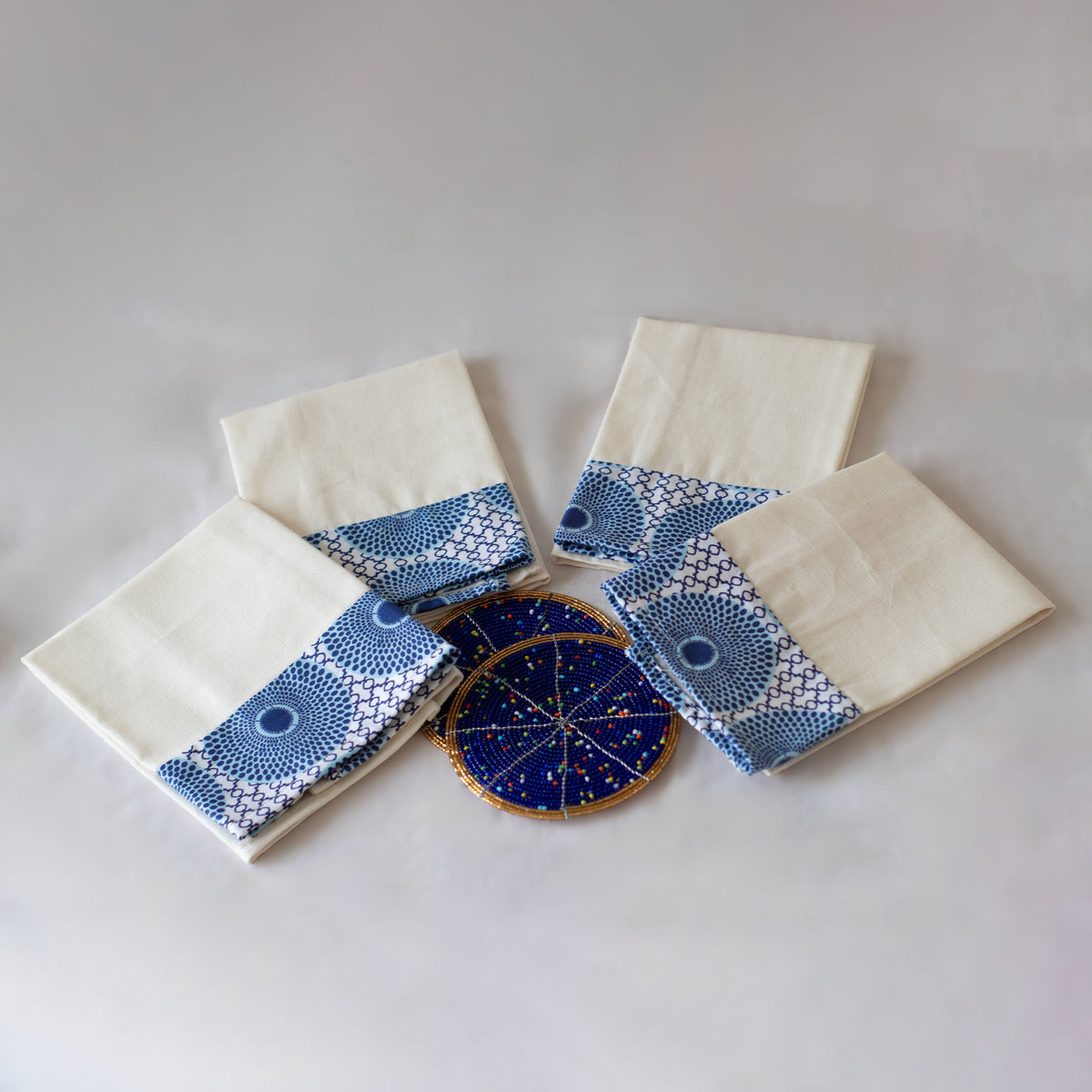 Kitenge Trim Cotton Napkin Set