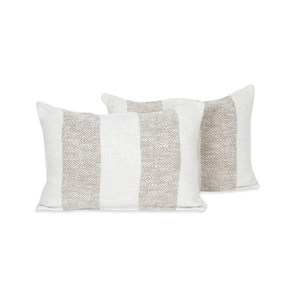 Diamond Elegance - an Artisan Crafted Pair of Cotton Cushion Covers