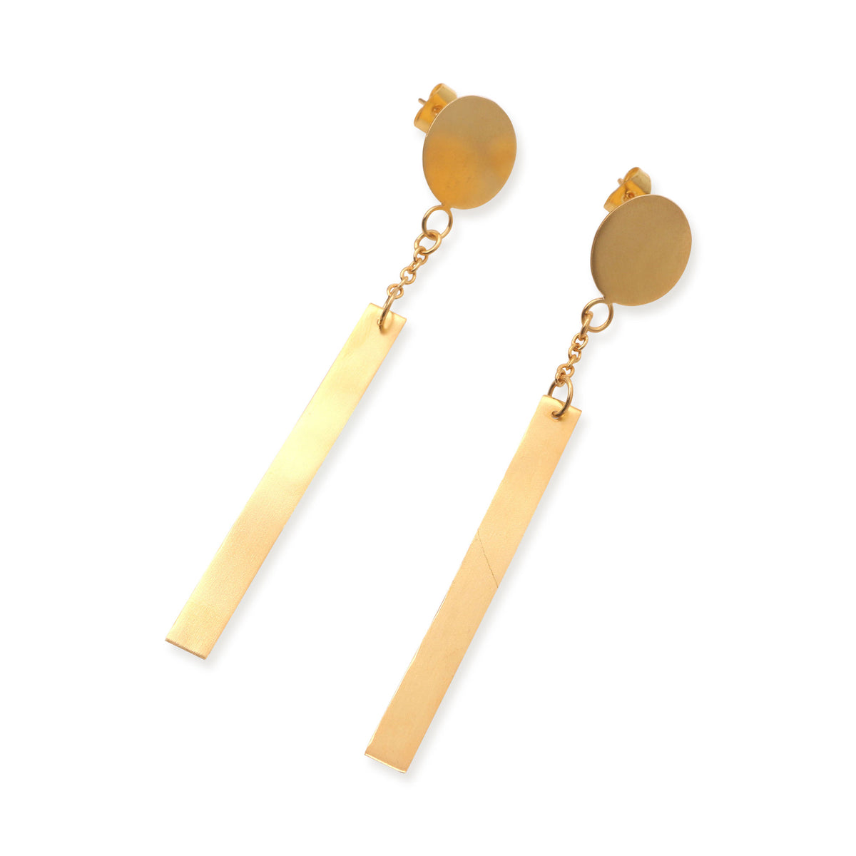 Artisan Crafted Gold-Plated Dangle Earrings