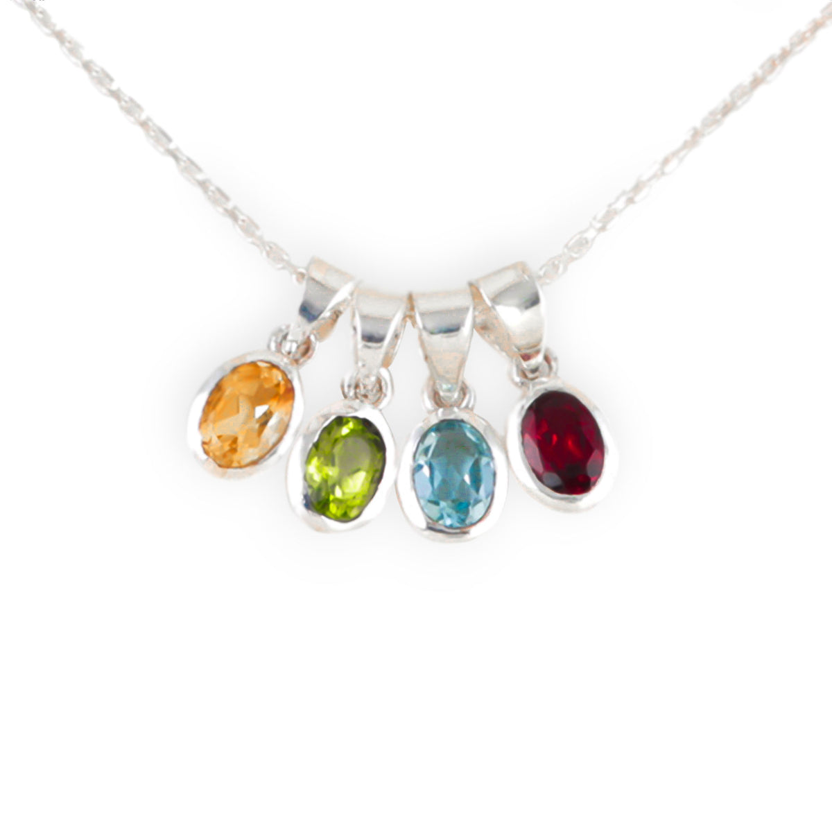 Necklace Set with Assorted Gemstone Pendants