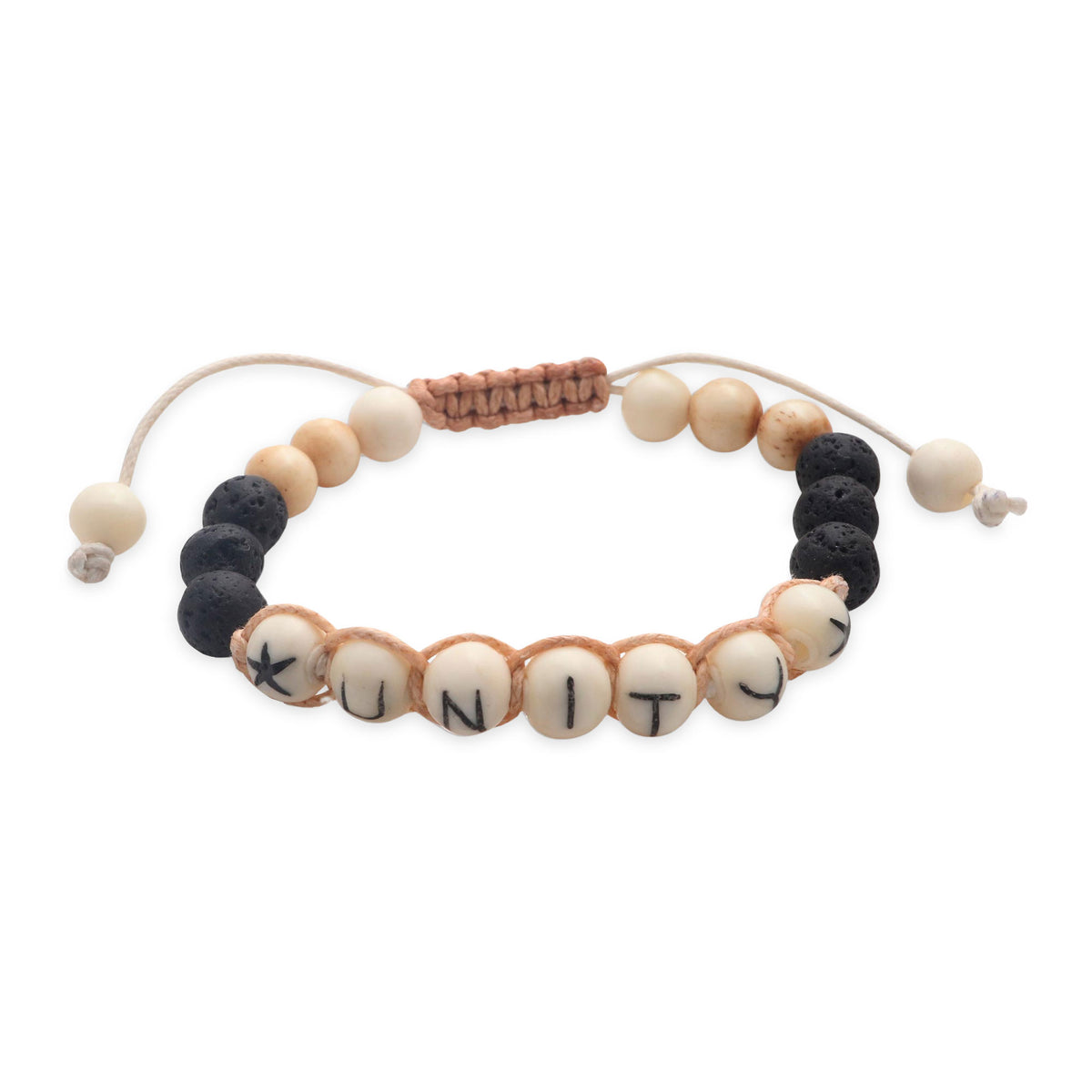 Balinese Black Lava Stone Unity Bracelet