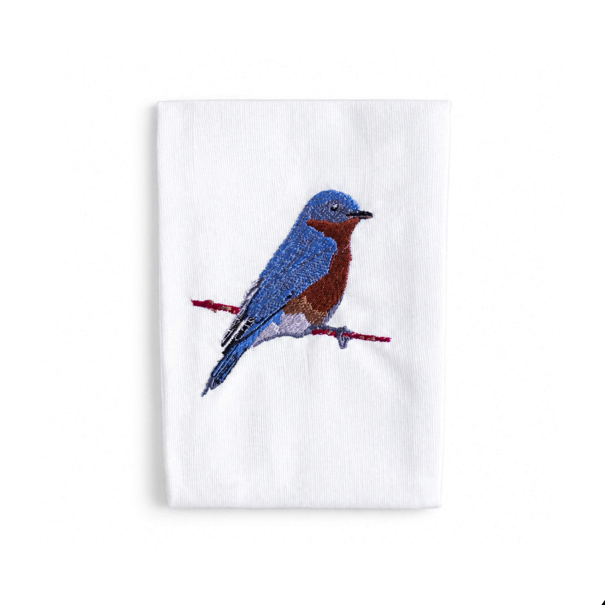 Bird Embroidered Napkin Set, Bluebird
