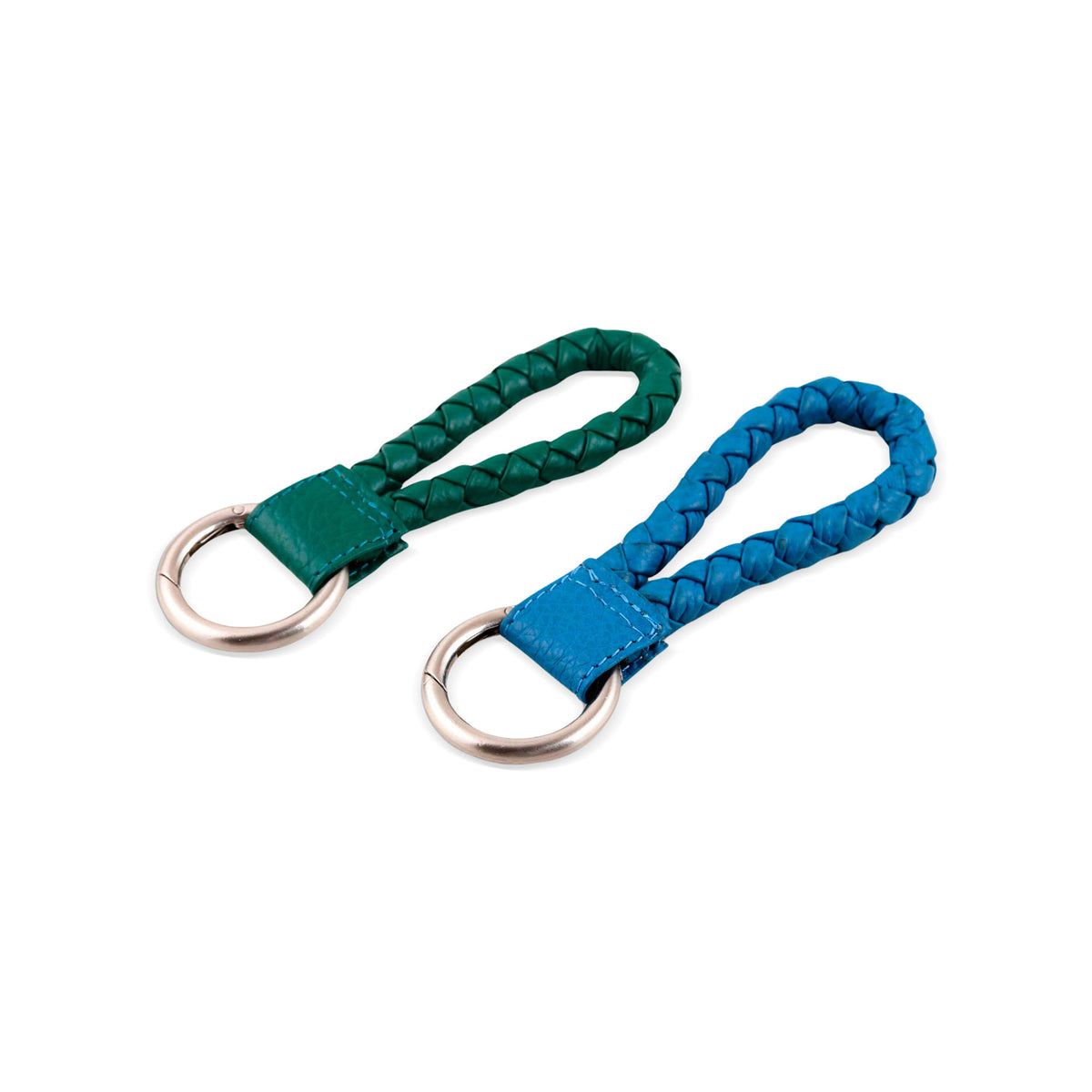 Braided Leather Key Fobs (Pair) - Trendy Duo