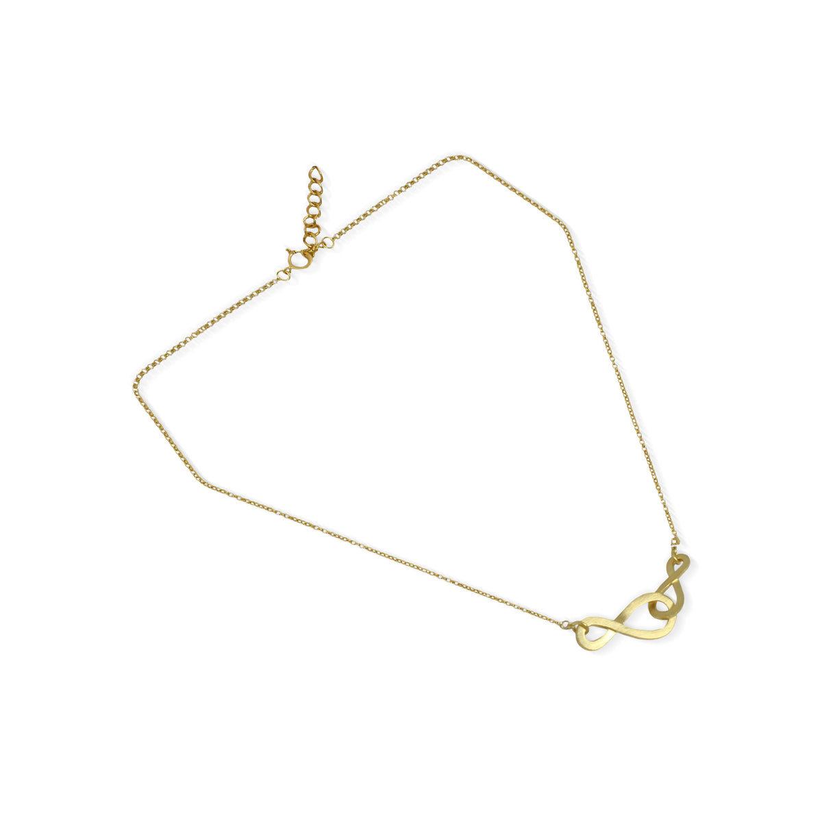 Into Infinity - Brushed Gold Vermeil Necklace with Infinity Symbols