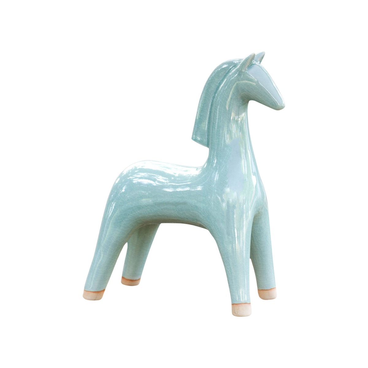 Elegant Equine - a Celadon ceramic statuette for home decor and home accents