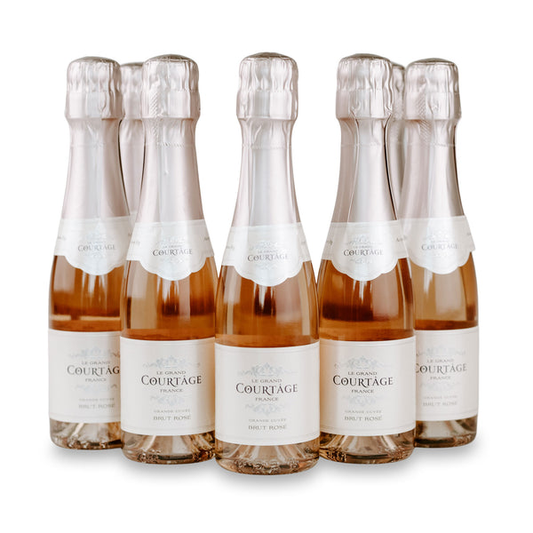 Mini champagne bottles available to order in bulk (Brut Rose)