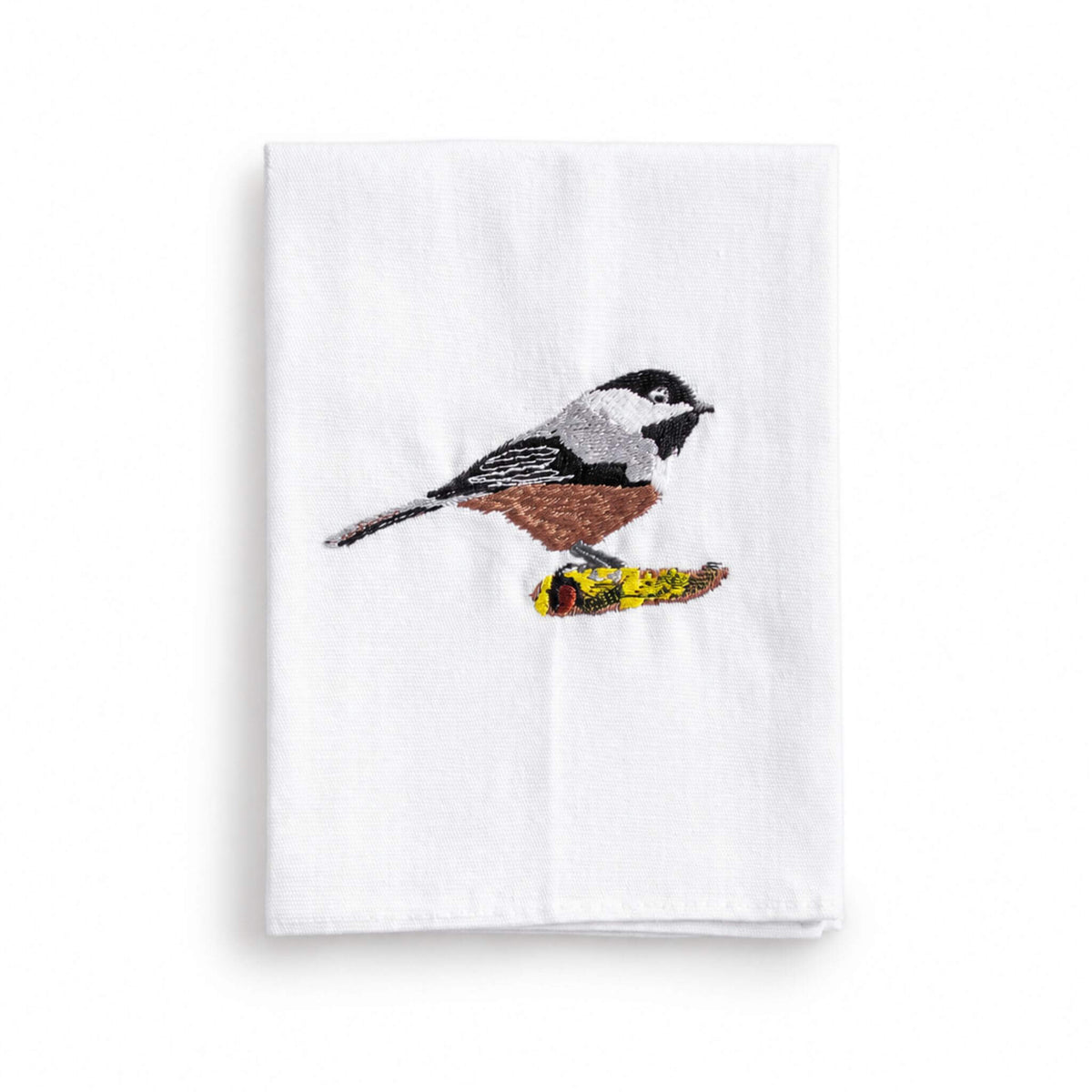 Bird Embroidered Napkin Set, Chickadee