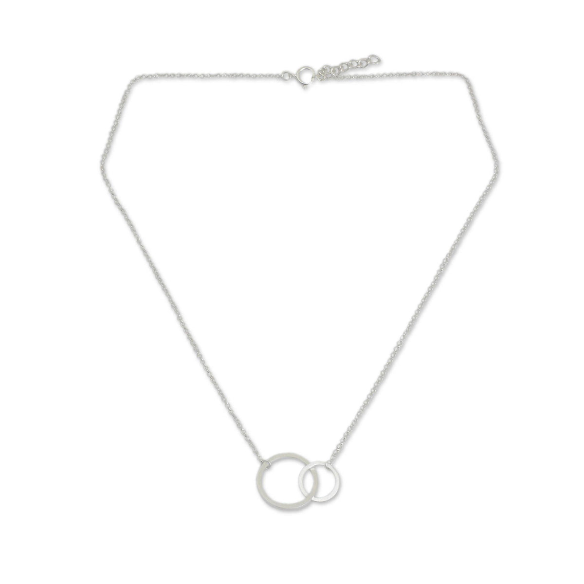 Together - a Fair Trade Sterling Silver Thai Two Circle Necklace