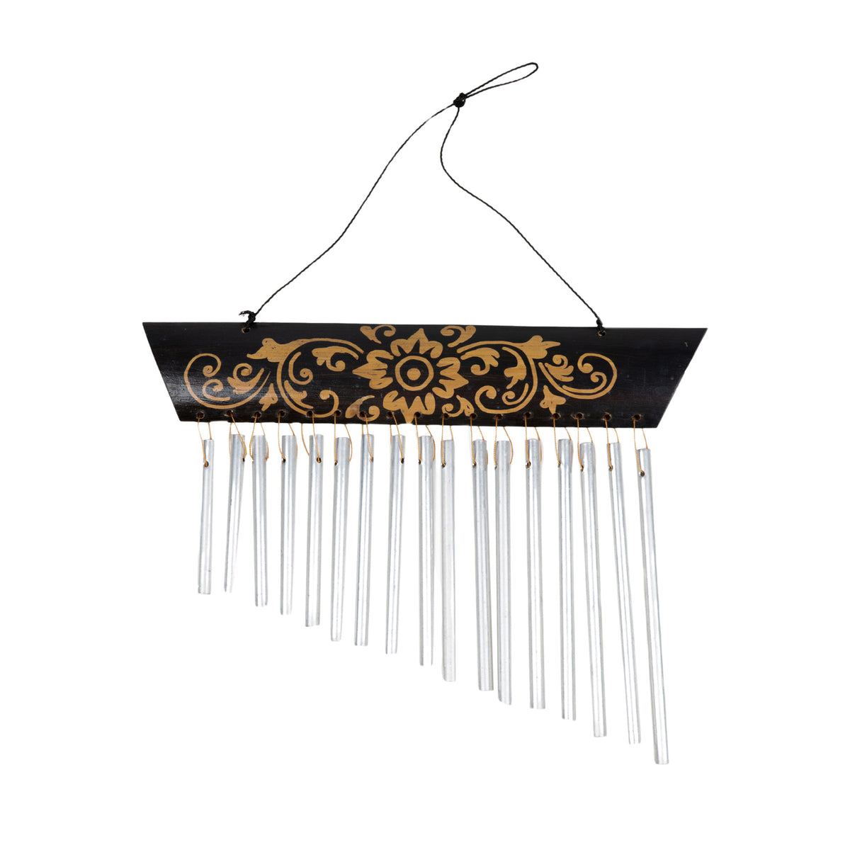 Morning Symphony - a Floral Bamboo and Aluminum Windchime Handmade in Bali