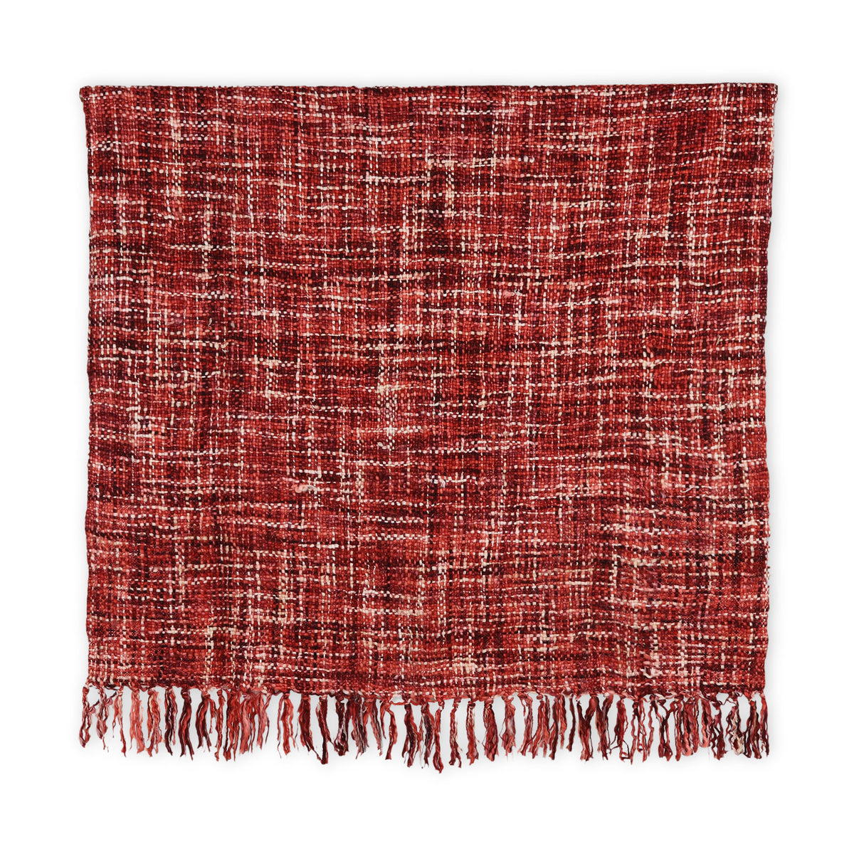 Cozy Pink and Burgundy Throw Blanket with Fringe