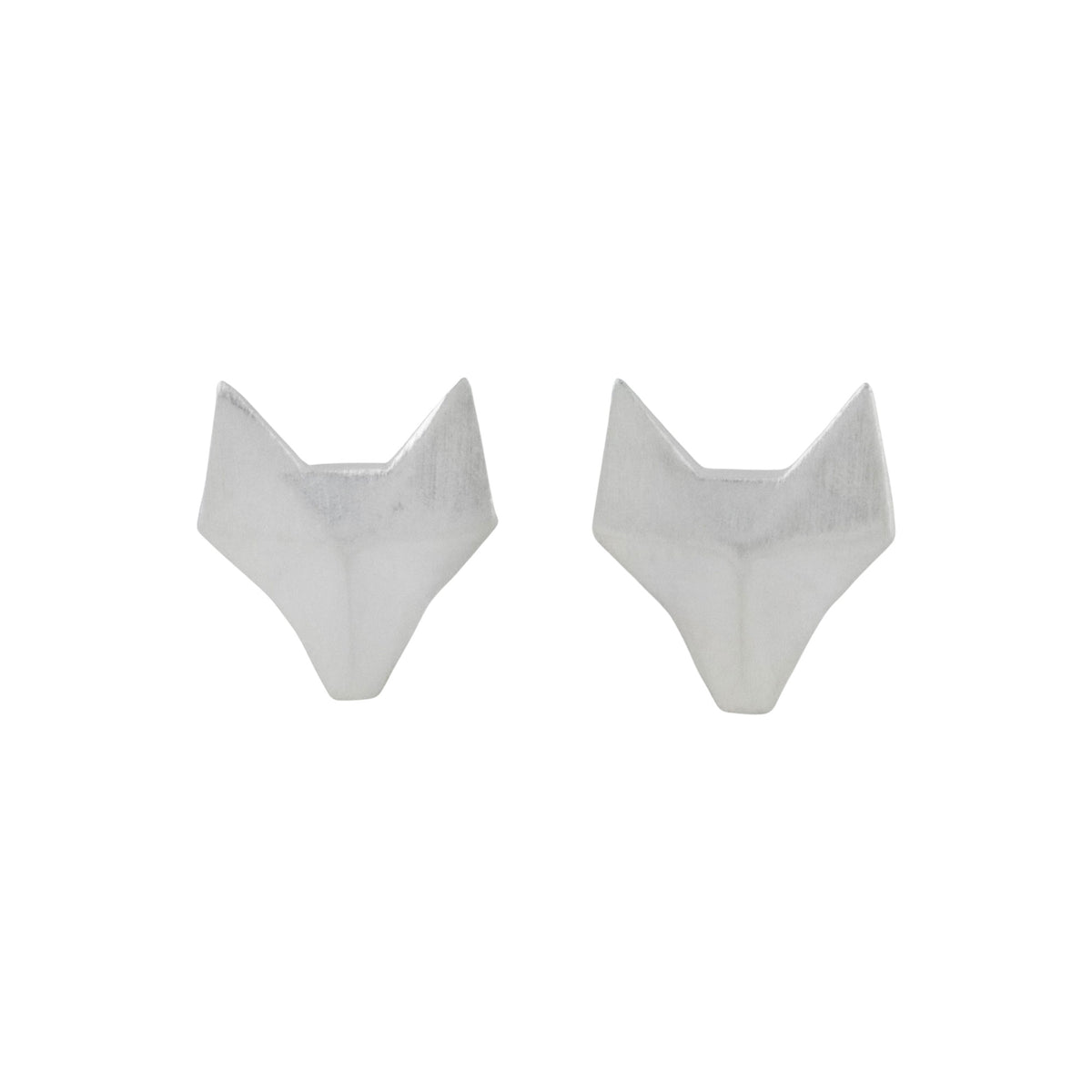 Geometric Fox Sterling Silver Stud Earrings from Thailand for Fox Lovers