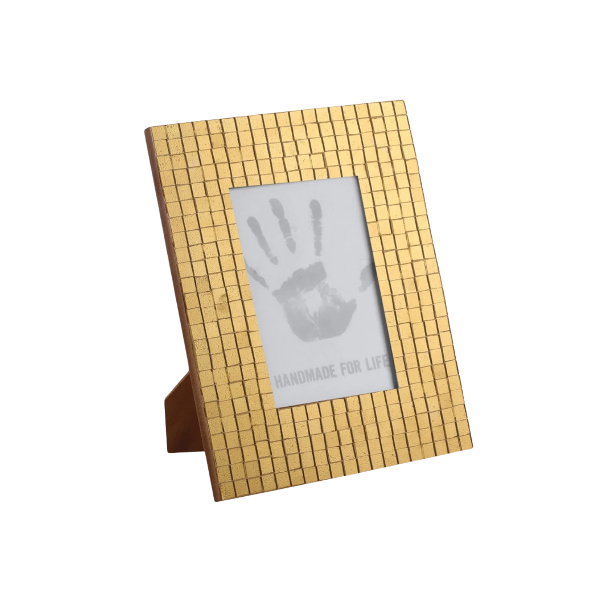 Glass Mosaic Photo Frame in Golden Harmony