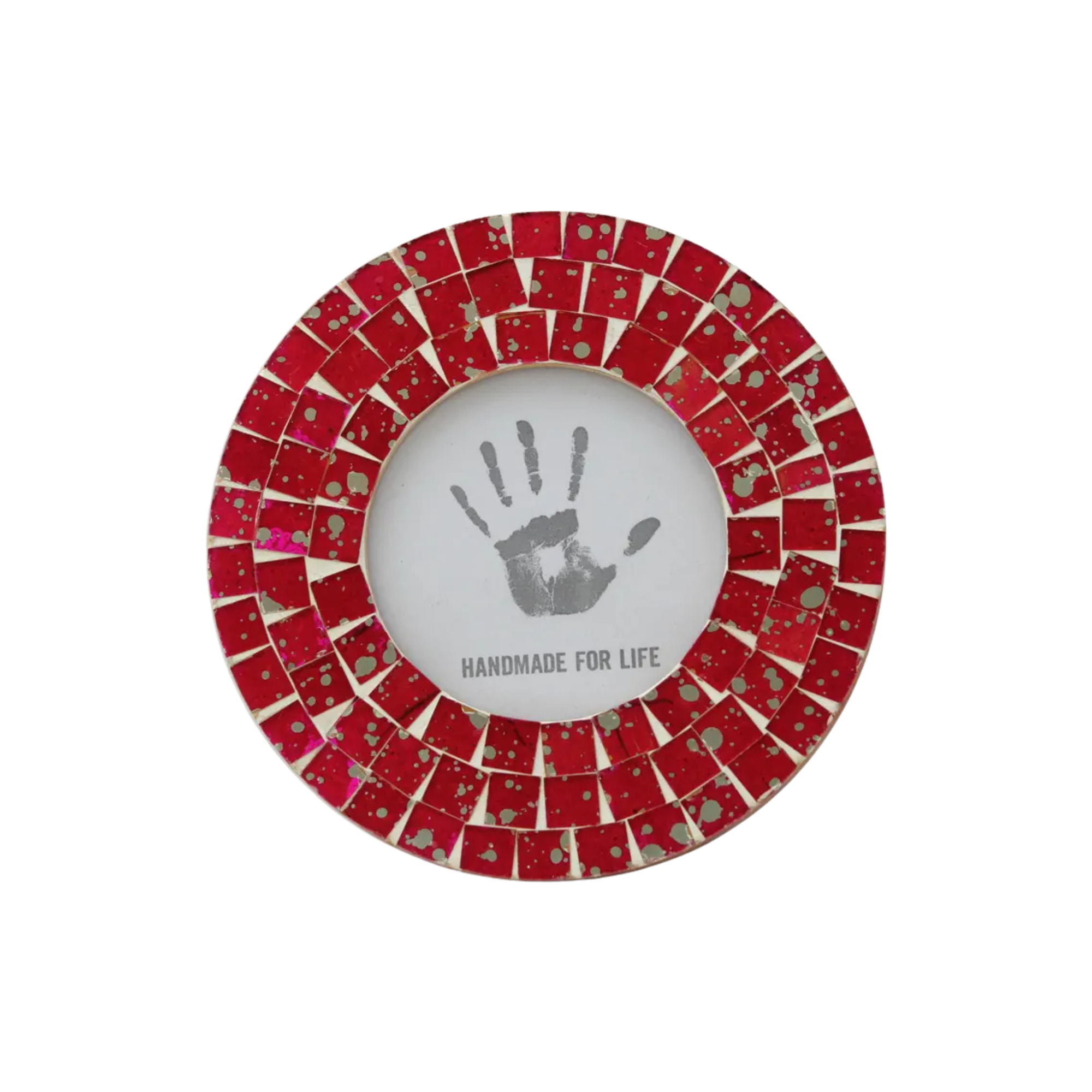 Glass Mosaic Photo Frame in Red Ruby