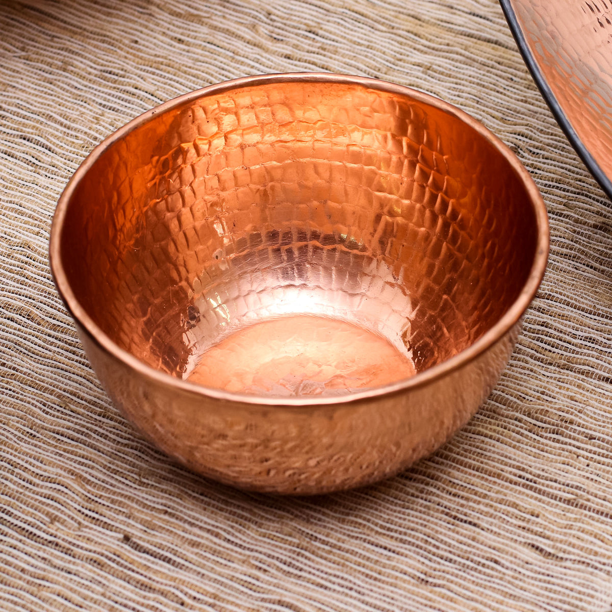 Gleaming Meal - Hammered Copper Bowl Handcrafted in Bali