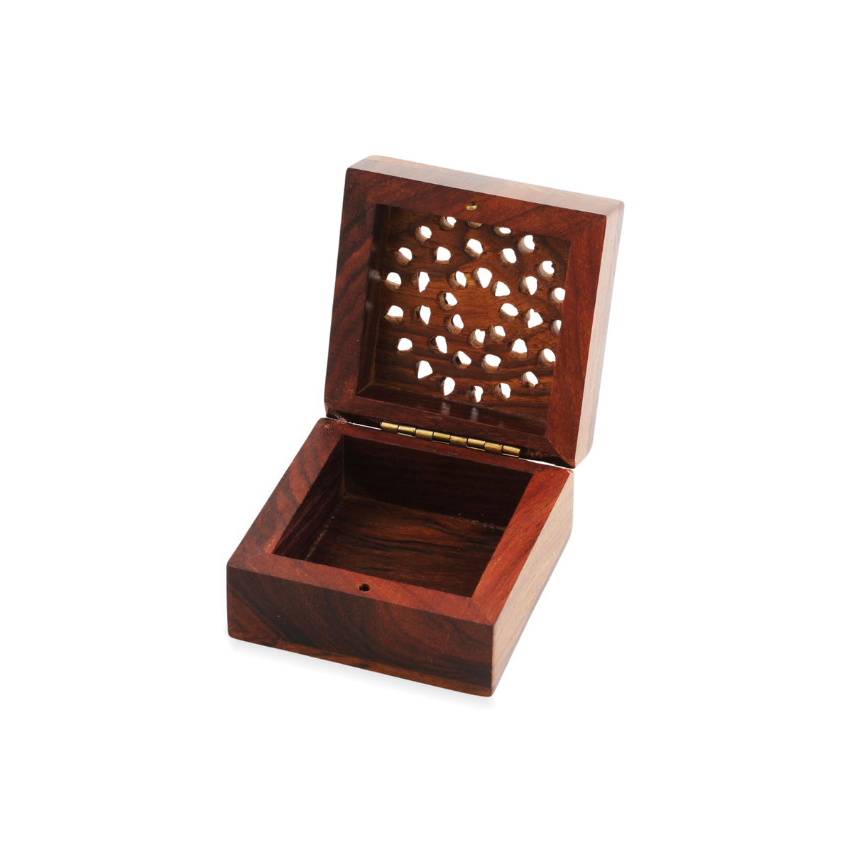Glorious Flower - a Hand Carved Decorative Mango Wood Box from India