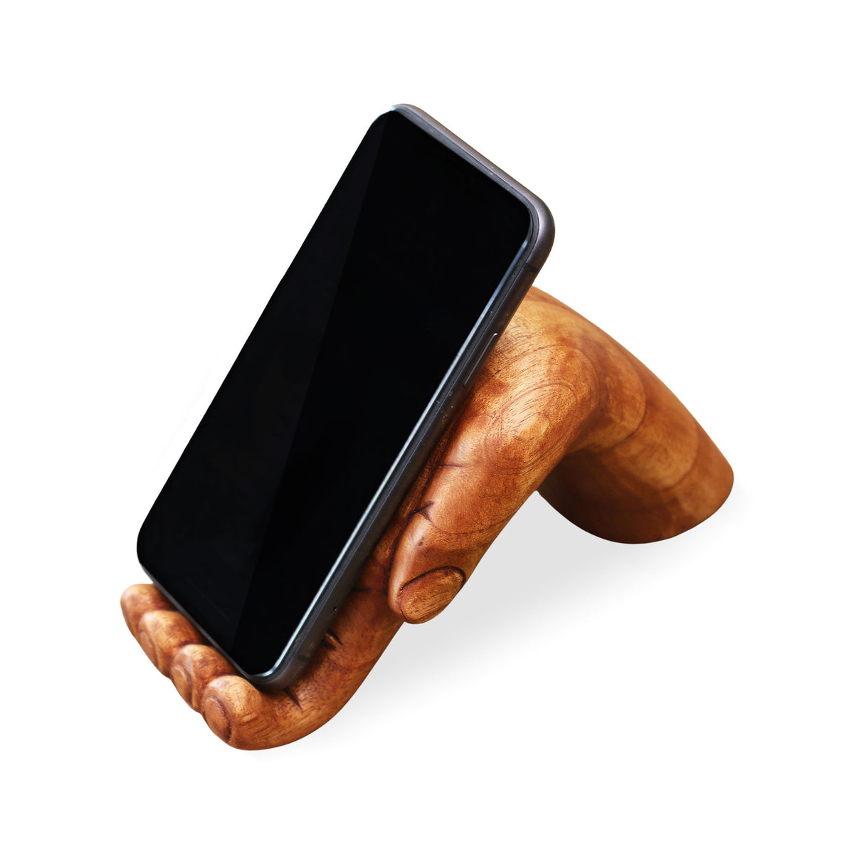 Take My Hand - a Hand Carved Jempinis Wood Phone Stand