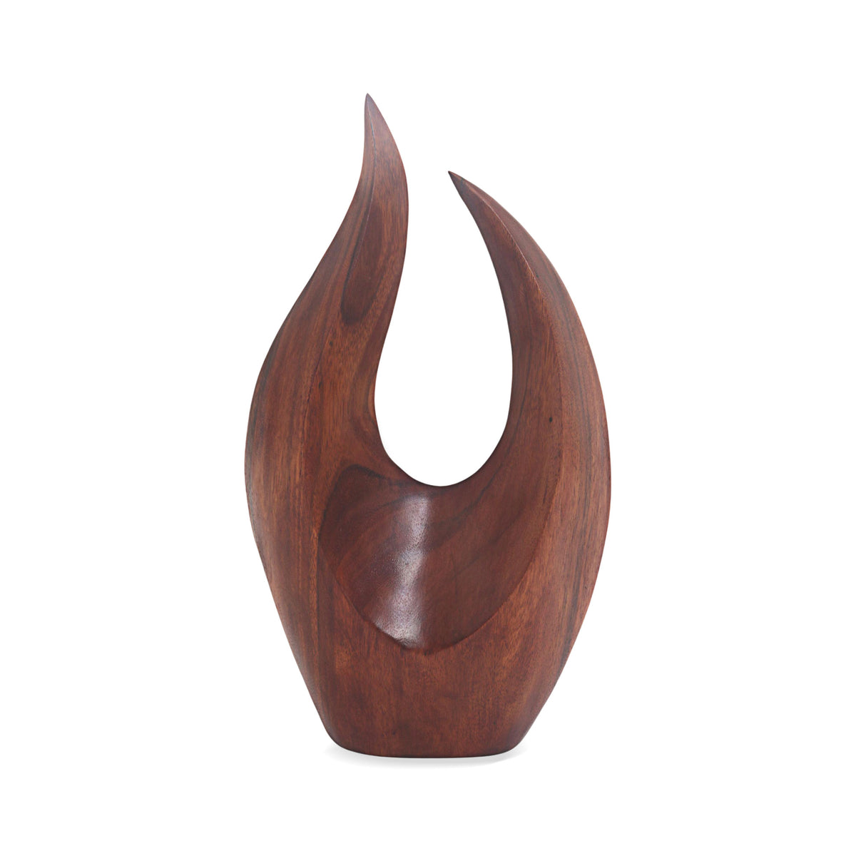 Hand Carved Natural Suar Wood Fire Flames Sculpture - Fire Flames