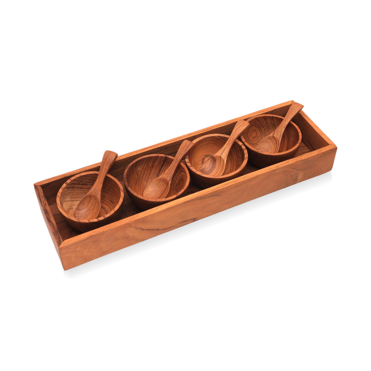 Hand-Carved Wood Condiment Set from Bali