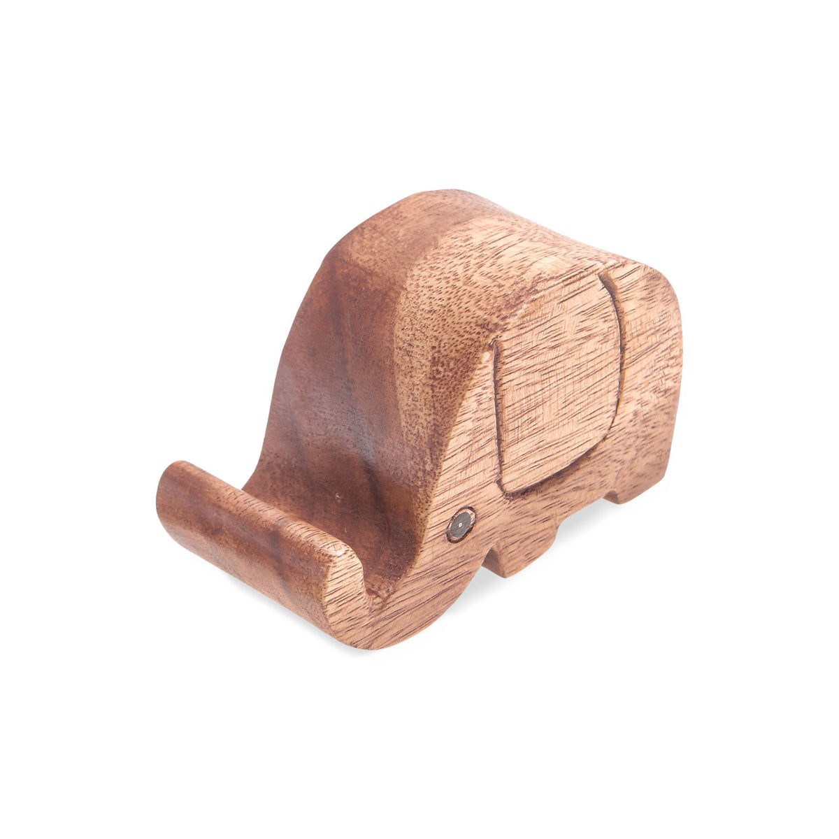 Pretty Elephant - a Hand-Carved Wood Phone Holder