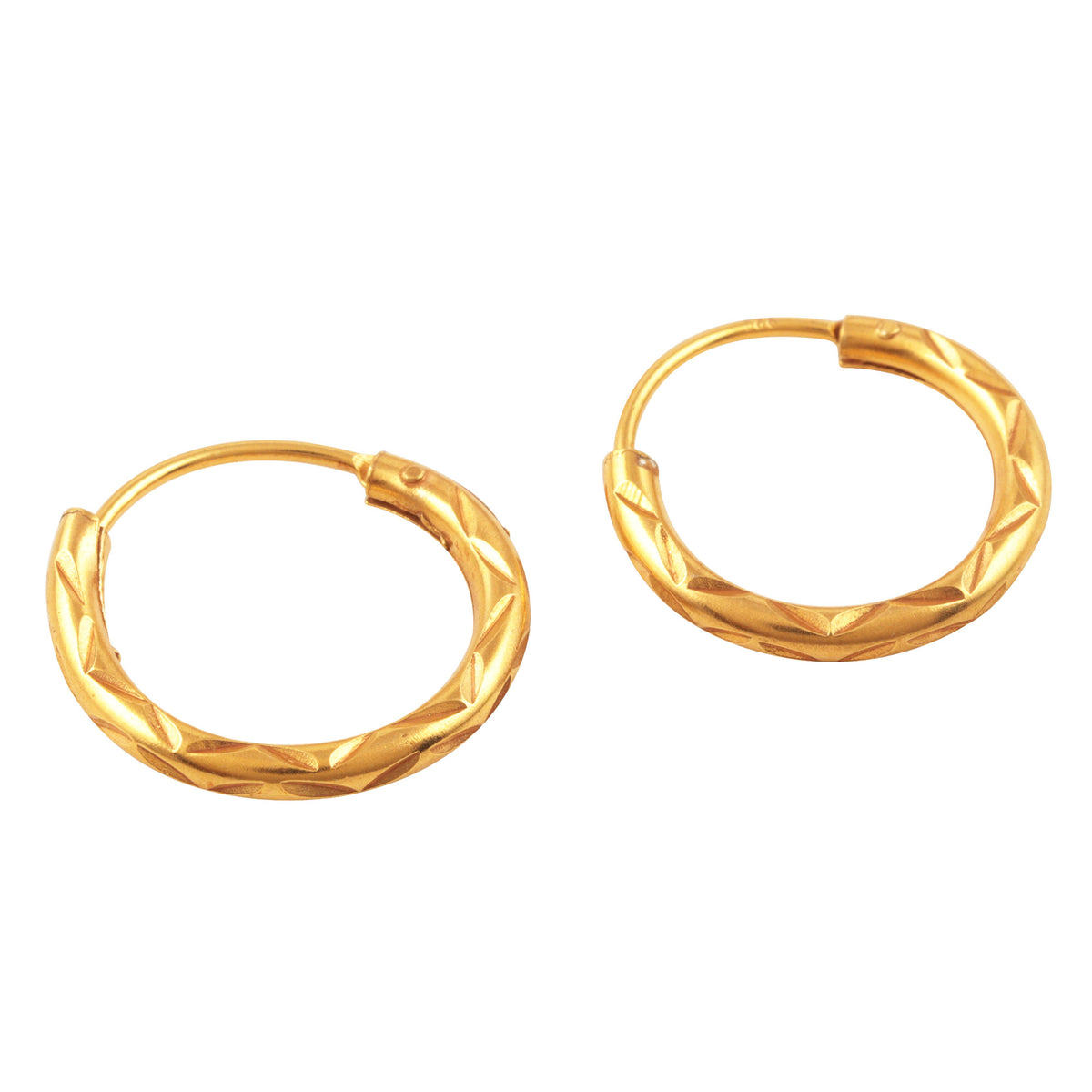 Hand Crafted Hoop Earrings - Gold-Plated