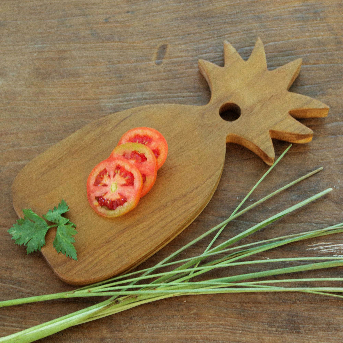 Hand Made Pineapple Teak Wood Cutting Board from Bali - Pineapple Feast