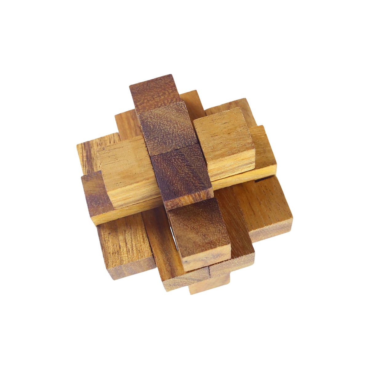Diamond Cube - a Handmade Wood Puzzle Game Geometric from Thailand