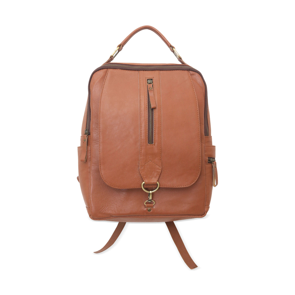 Handcrafted Brown Leather Backpack from Bali - Everywhere