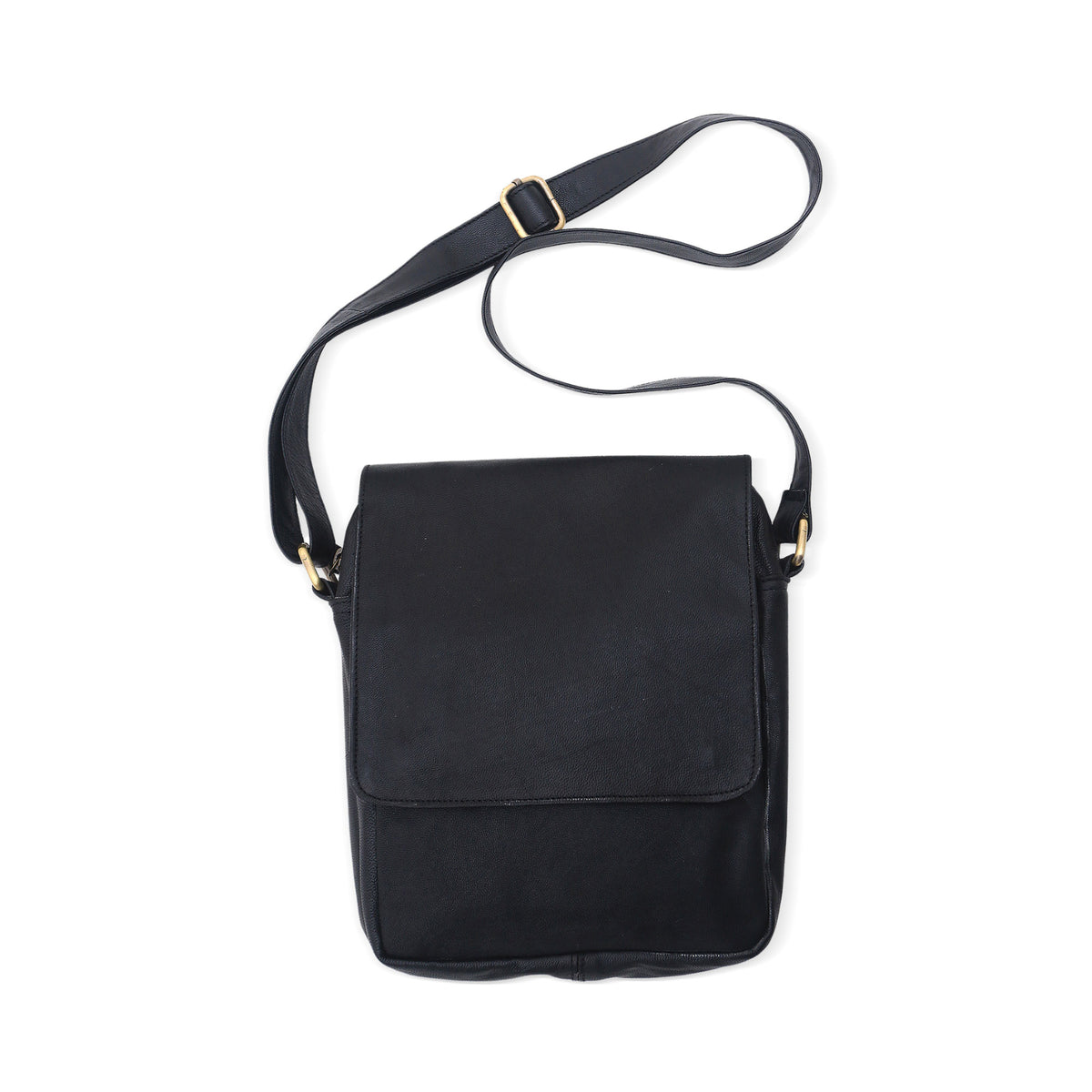 Majapahit Traveler in Black - a Handcrafted Leather Sling in Black from Bali