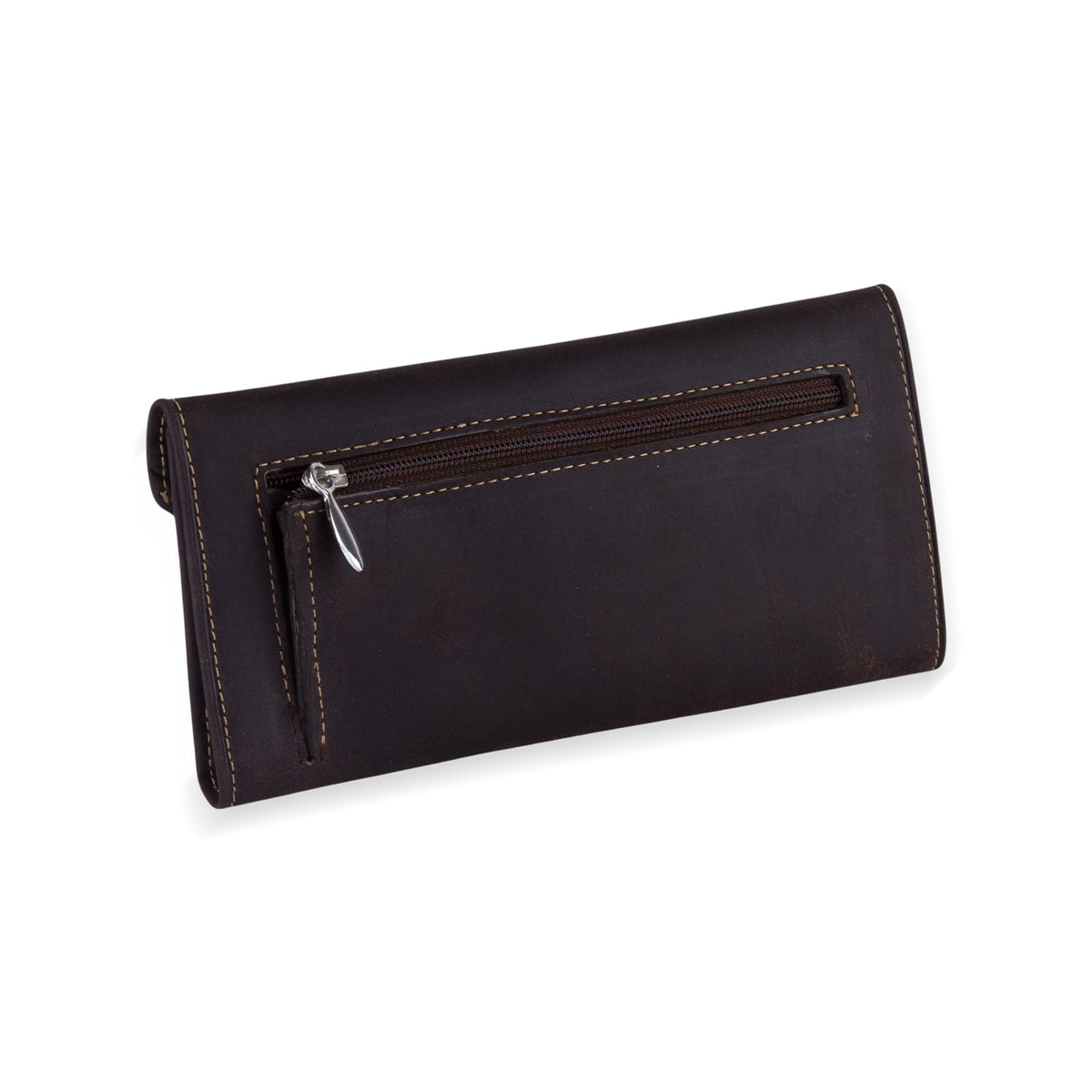 Chocolate Style - a Handcrafted Leather Wallet in Solid Chocolate from Peru