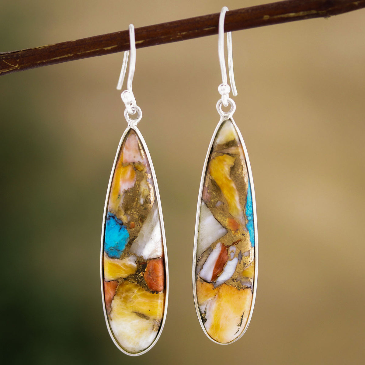 Colorful Handcrafted Dangle Earrings - Sterling Silver