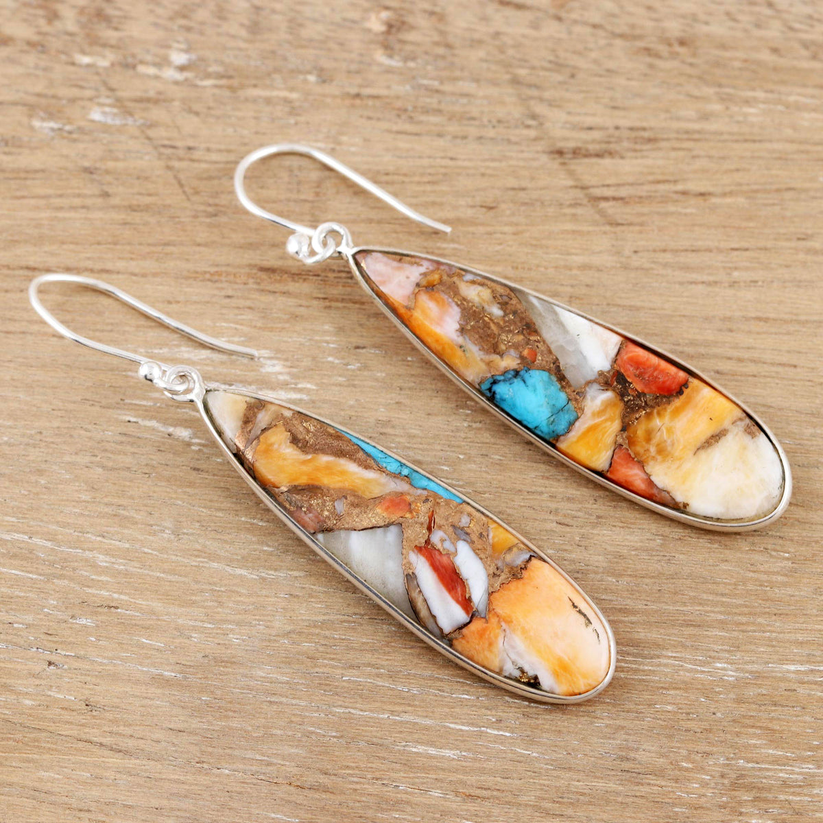 Colorful Handcrafted Dangle Earrings - Sterling Silver