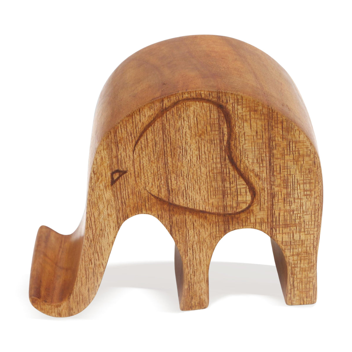Handmade Jempinis Wood Elephant Phone Stand - Dialing Elephant