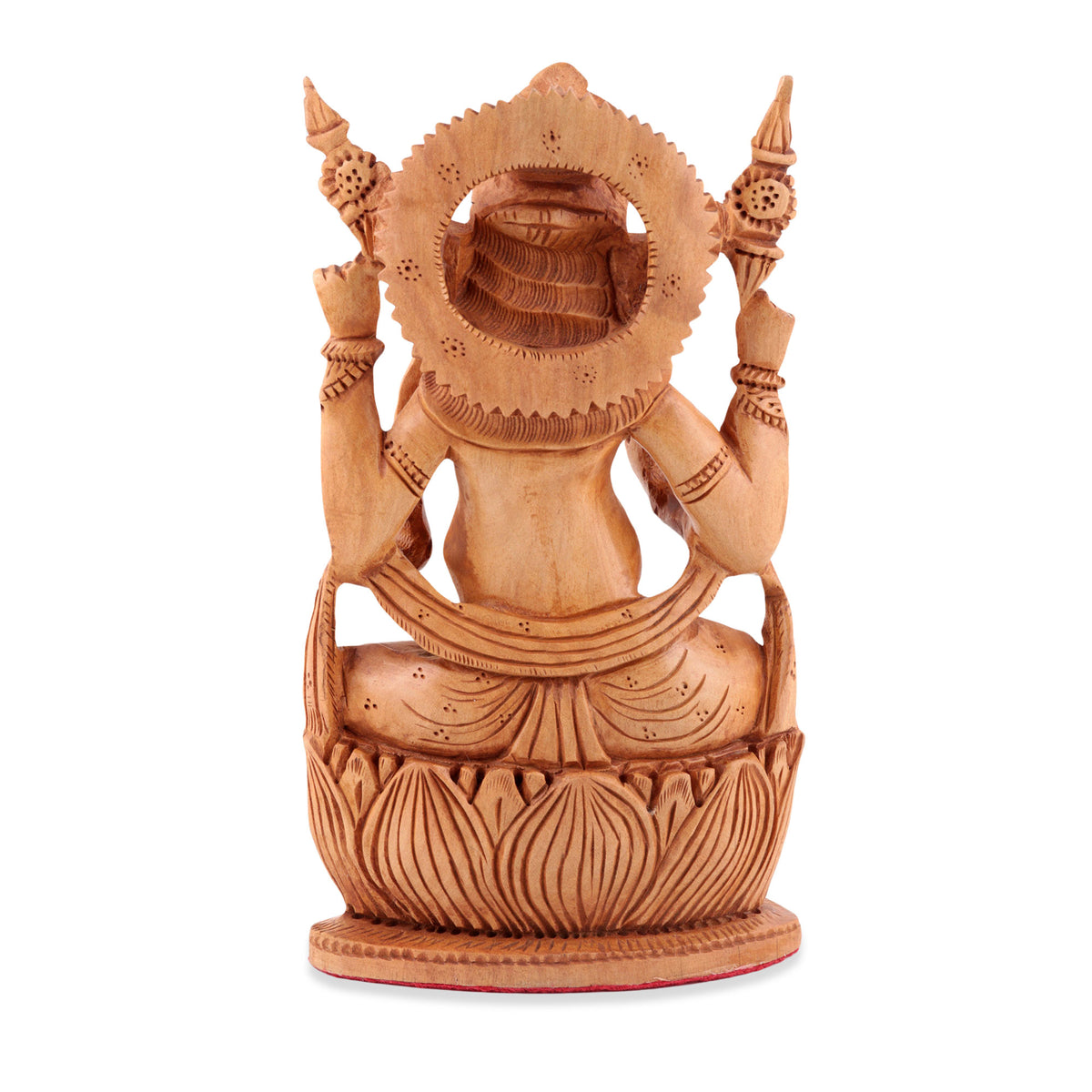 Back of Handmade Sculpture of Ganesha - Made with Kadam Wood