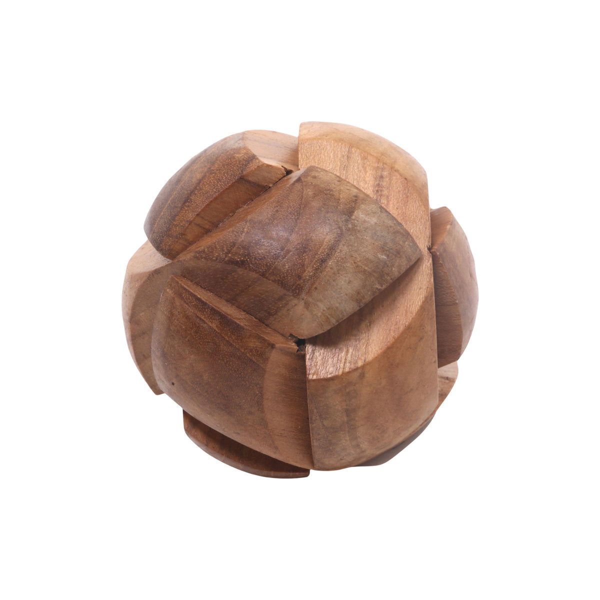 Tennis Ball - a Handmade Teak Wood Round Puzzle from Indonesia