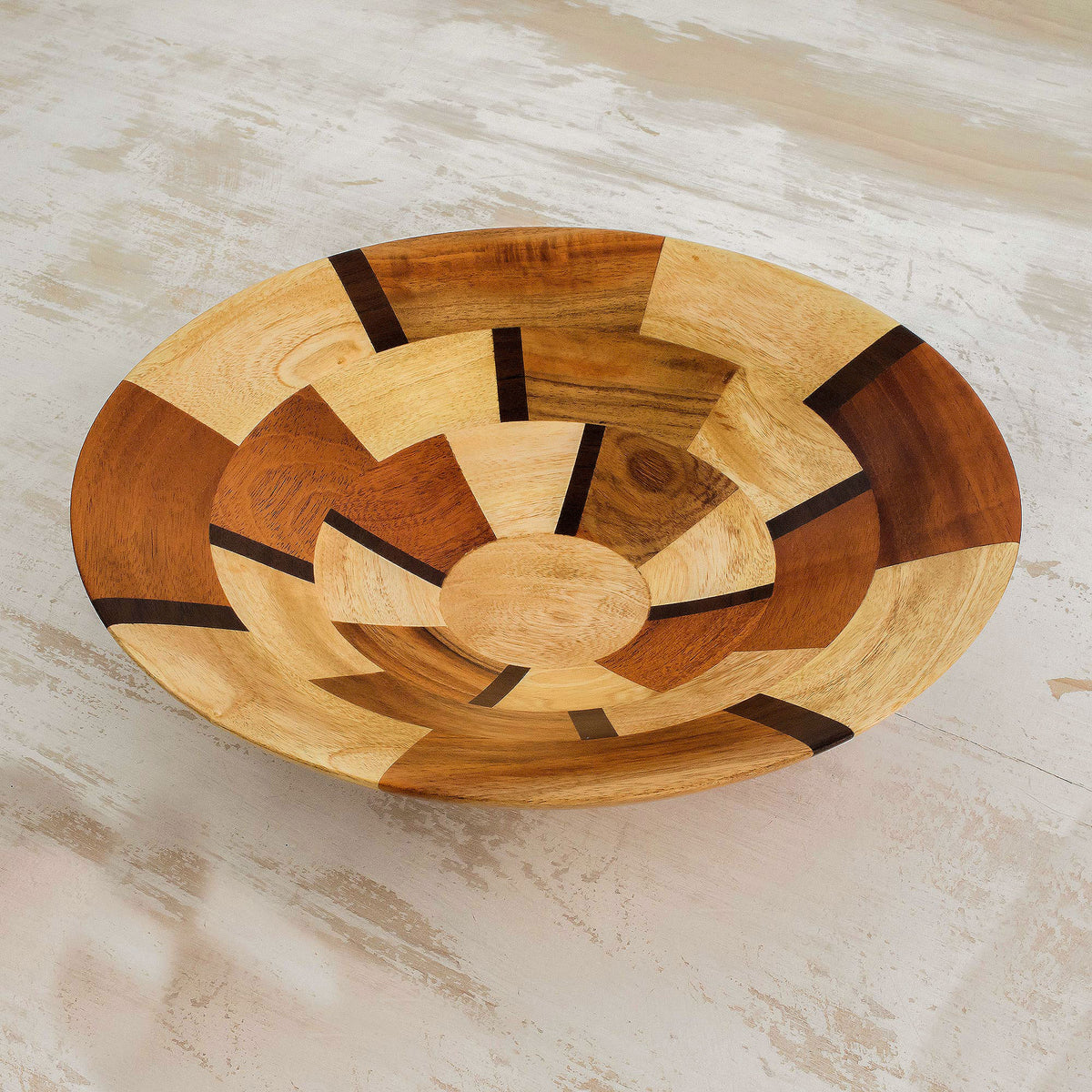 Handmade Wood Serving Bowl from Guatemala