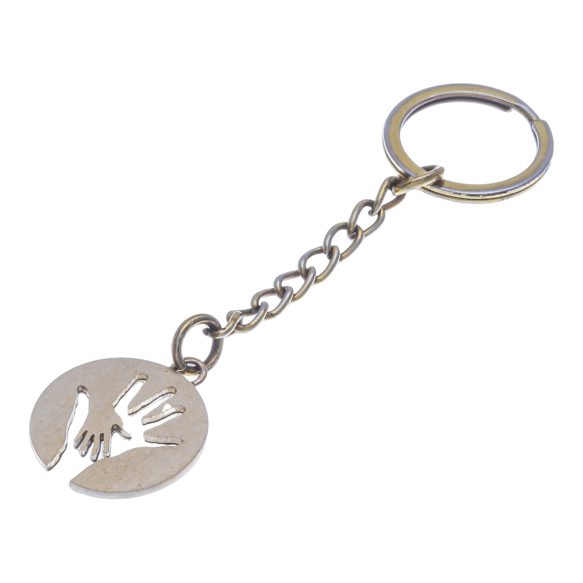 Inspirational Brass Key Chain with Brushed-Satin Finish