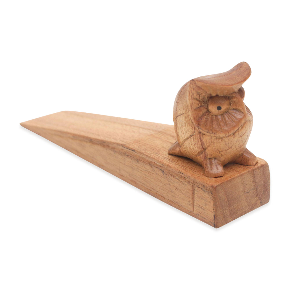 Mysterious Brown Owl - A Jempinis Wood Door Stop with Little Brown Owl