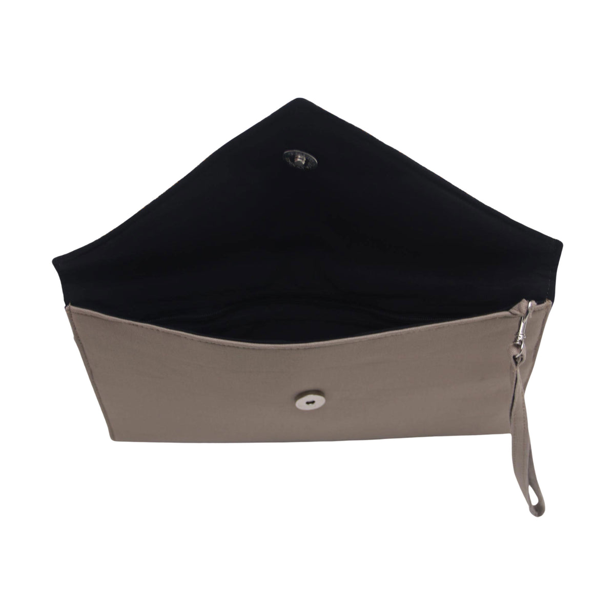 Khaki and Orange Cotton Wristlet Clutch with Interior Pocket - Lurik Amplop Khaki