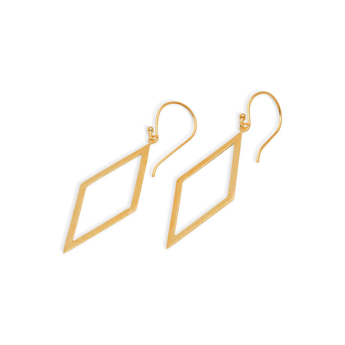 Kite Fest - a Kite-Shaped 18k Gold-Plated Brass Dangle Earrings from Bali