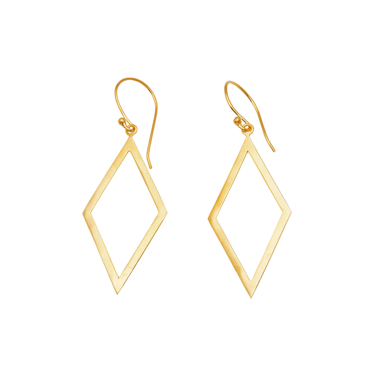 Kite Fest - a Kite-Shaped 18k Gold-Plated Brass Dangle Earrings from Bali