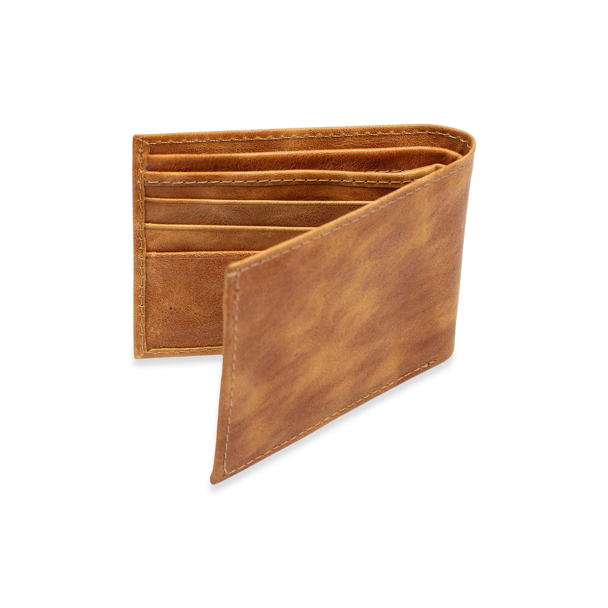 Leather Billfold Wallet in Honey Brown - Made with 100% Genuine Leather