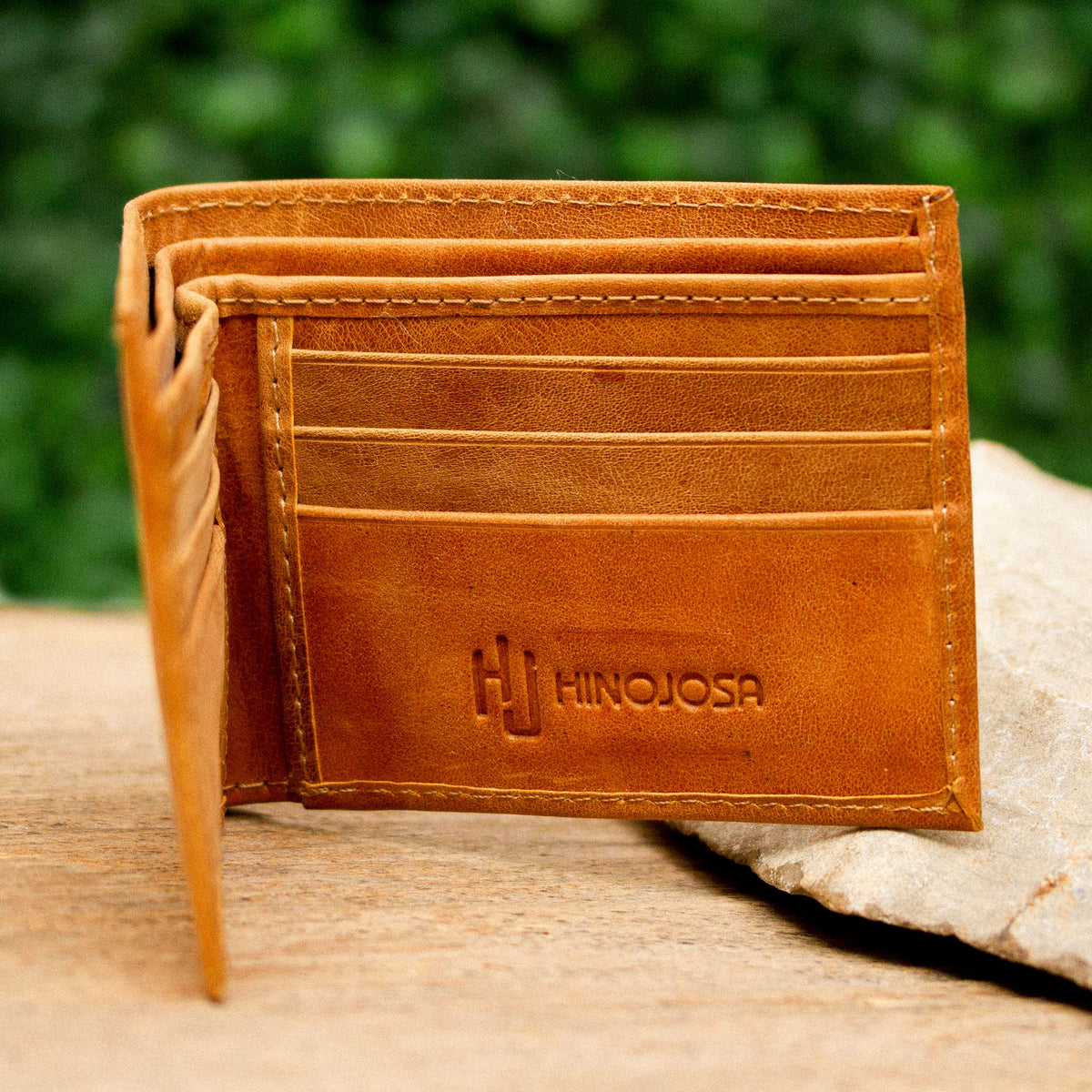 Leather Billfold Wallet in Honey Brown - Made with 100% Genuine Leather