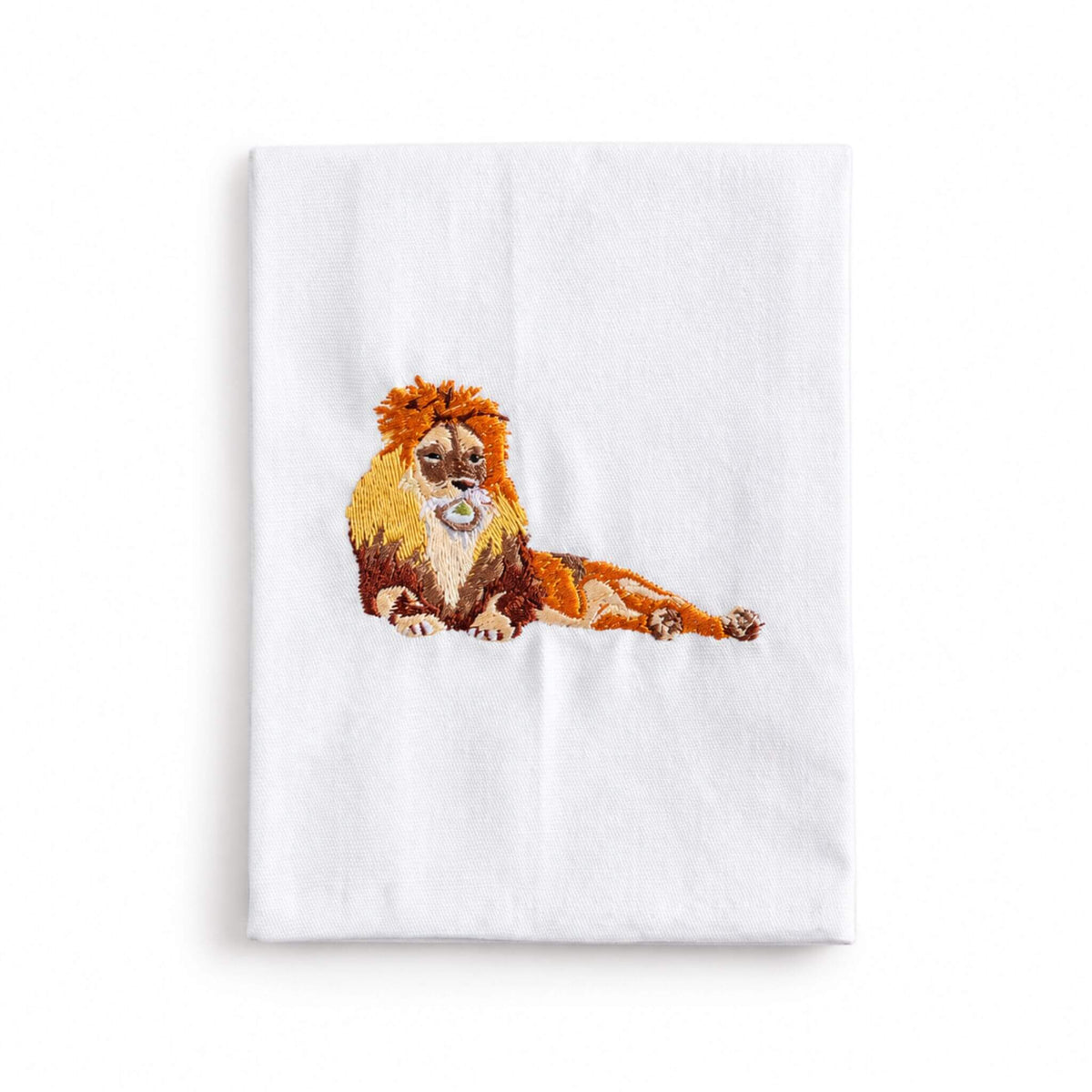 African Wildlife Embroidered Napkin Set, Lion