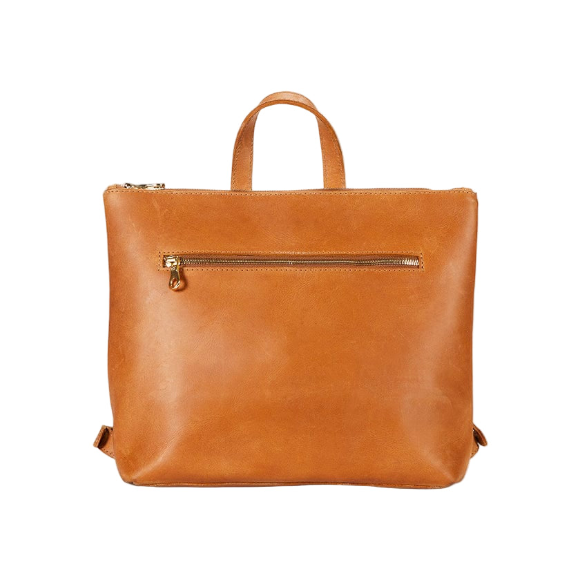 Premium Ethically Sourced Full-Grain Leather / Miramar Backpack / Rust Brown / Parker Clay / Certified B Corp