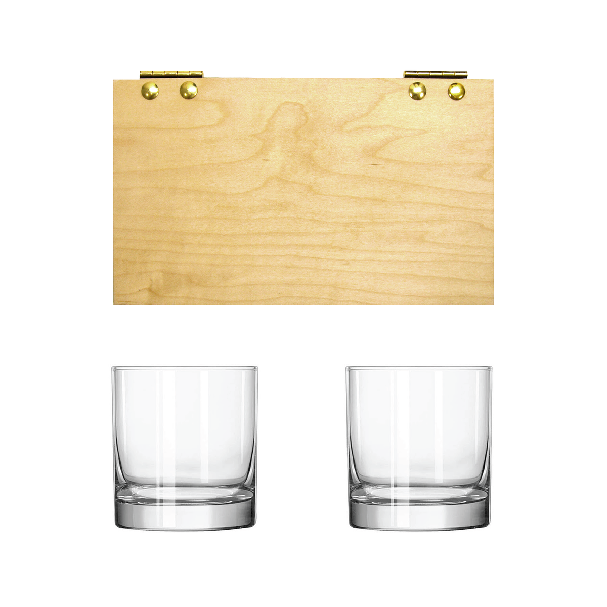 Wooden Maple Rocks Glass Gift Box